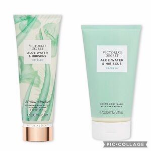 VS Aloe Water & Hibiscus Cream Body Wash & Body Lotion Full Size